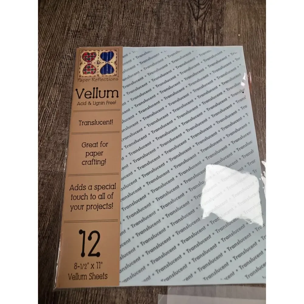 Scrapbooking 8.5 x 11 Vellum Sheer Textured Smooth Papers Pages Lot
